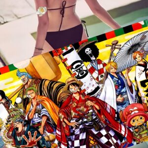 Serviette plage thème Wano Kuni One Piece personnages