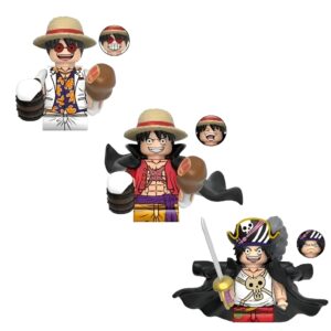 Set de 3 figurines Monkey D Luffy differentes versions One Piece collection