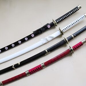 Set 4 sabres métal Zoro répliques cosplay One Piece 118 cm katanas