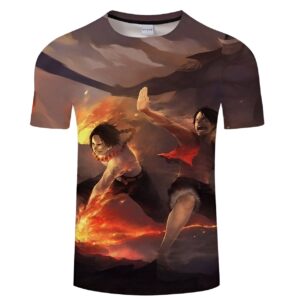 T-shirt One Piece Ace et Luffy motif manga avec design fraternité légendaire