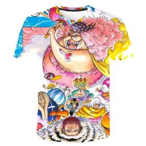 T-shirt famille Big Mom Charlotte Linlin pirates impression digitale 3D design détaillé