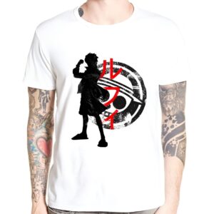 T-shirt One Piece hommage Luffy Chapeau Paille impression digitale