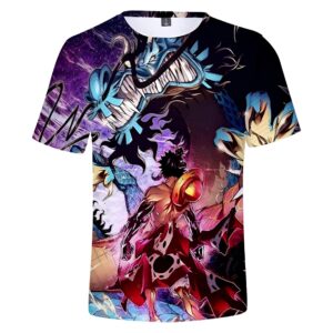 T-shirt Luffy affrontement Dragon impression 3D canvas One Piece