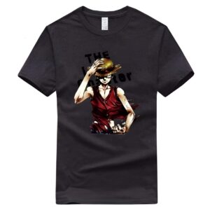 T-shirt One Piece Luffy capitaine Mugiwara impression digitale coton