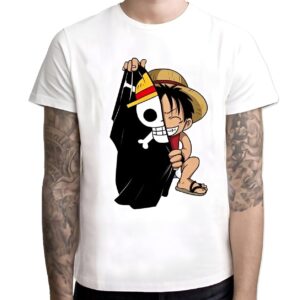 T-shirt enfant Luffy design aventurier One Piece, illustration dynamique