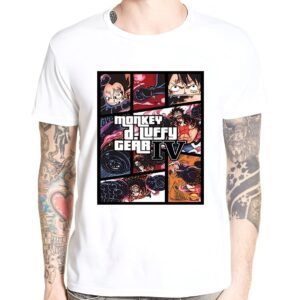 T-shirt Luffy Gear Fourth avec impression digitale 3D, design One Piece
