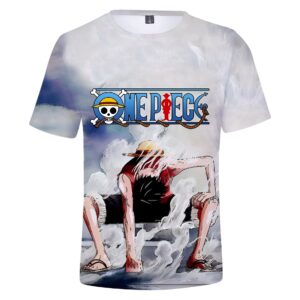 T-shirt Luffy en Gear Second, illustration détaillée avec motif de transformation du capitaine Mugiwara