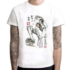 T-shirt homme avec design Luffy Gomu Gomu no Mi sur le buste, motif manga dynamique