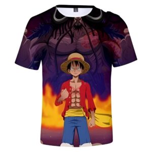 T-shirt Luffy vs Kaido arc Wano One Piece impression haute définition
