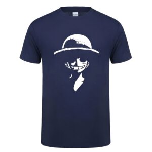 T-shirt Luffy Chapeau de Paille, coton biologique, design crew One Piece