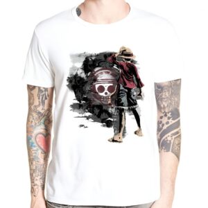 T-shirt Luffy One Piece design impression digitale coton polyester