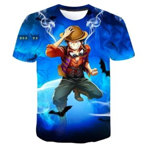 T-shirt Luffy Batman design audacieux fusion univers coton polyester impression digitale 3D
