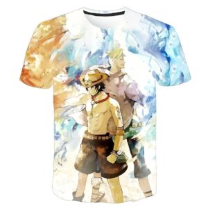 T-shirt Marco Ace Poing Ardent symbole One Piece impression digitale 3D haute définition