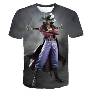 T-shirt Mihawk maître Zoro One Piece design impression 3D digitale