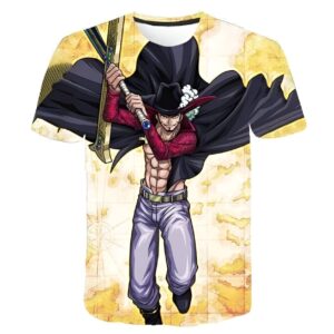 T-shirt Dracule Mihawk impression digitale 3D One Piece
