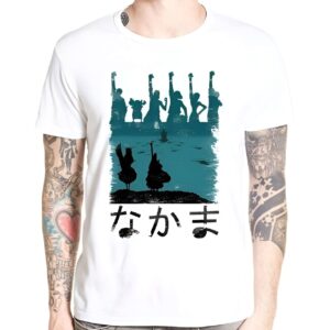 T-shirt Nakama One Piece équipage Mugiwara fraternité design épuré coton polyester
