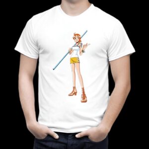 T-shirt femme Nami navigatrice Mugiwara One Piece coton biologique
