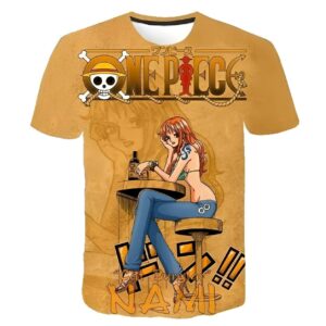 T-shirt avec design de Nami navigatrice, en coton-polyester