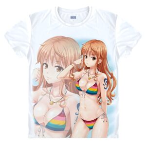 T-shirt Nami One Piece modal coton avec design de la navigatrice