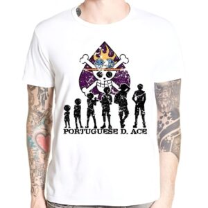 T-shirt Portgas D Ace La Croissance impression Canvas 3D