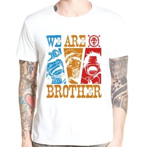 T-shirt Ace Sabo Luffy One Piece fraternité ASL impression canvas coton polyester