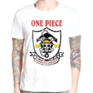 T-shirt pirate emblème Mugiwara impression Canvas stylé One Piece
