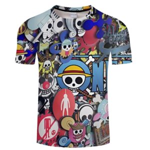 T-Shirt One Piece avec logos des différentes flottes pirates et équipages