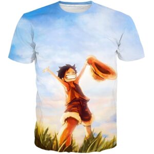 T-shirt enfant One Piece avec motif de Luffy et l'équipage au Chapeau de Paille