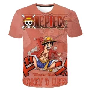 T-shirt impression dynamique avec Luffy et le Thousand Sunny dans univers One Piece