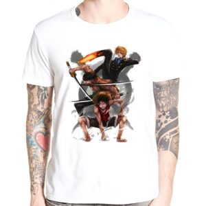 T-shirt coton polyester Monster Trio Luffy Zoro Sanji