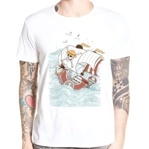 T-shirt One Piece homme motif Vogue Merry navire Mugiwara