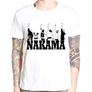 T-shirt Nakama Luffy équipage, design manga, coton polyester, One Piece