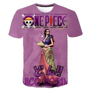 Portrait de Nico Robin en t-shirt coton polyester impression digitale
