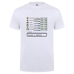 T-shirt pixel art One Piece avec équipage Mugiwara en style 8-bit rétro gaming