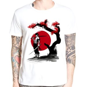 T-Shirt One Piece Roronoa Zoro, design manga inspiré, polyester doux respirant