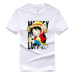 T-shirt thème Luffy, capitaine des Pirates au Chapeau de Paille, impression haute définition sur tissu coton polyester