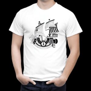T-Shirt Thousand Sunny avec design du navire emblématique One Piece en coton biologique