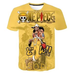 T-shirt Usopp Nouveau Monde, design canvas coton polyester One Piece