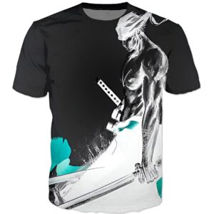 T-shirt One Piece Zoro trois sabres impression Canvas