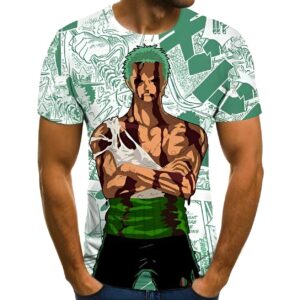 T-shirt Zoro trois sabres design manga impression Canvas dynamique