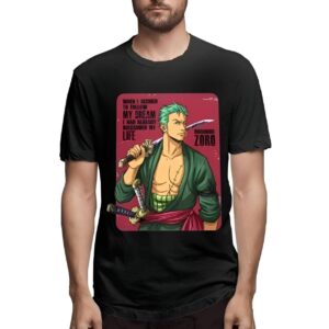 T-shirt Zoro Roronoa style vintage impression digitale coton synthétique One Piece