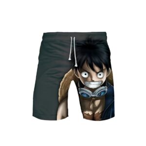 Short de bain homme Luffy Chapeau de Paille impression colorée One Piece