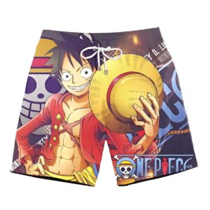 Short de bain Luffy impression digitale motif pirate One Piece