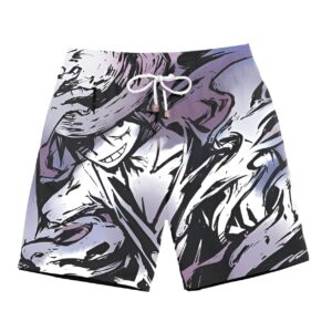 Short bain design Luffy Ténèbre audacieux polyester One Piece