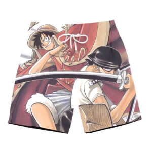 Short de bain avec motifs Luffy et Zoro des Mugiwara