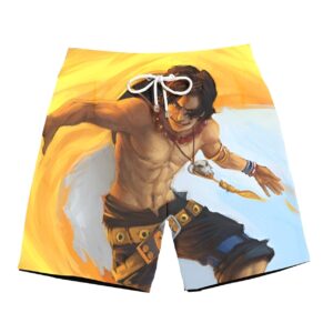 Short de bain Portgas D. Ace, motif Whitebeard Pirates thème One Piece