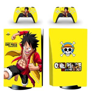 Ensemble skin PS5 console manettes design Luffy One Piece vinyle protection complète équipement