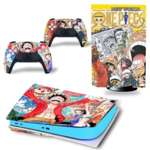 Skin stickers PS5 console manettes gaming One Piece Manga