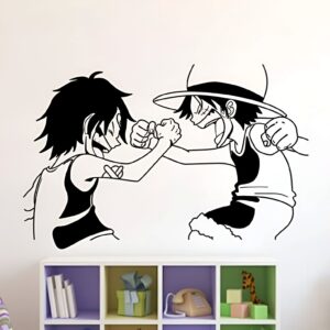 Sticker mural Luffy Ace amitié Mugiwara vinyle chambre enfant One Piece