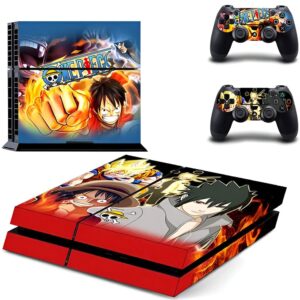 Ensemble sticker PS4 avec motif équipage Luffy Mugiwara pour console et manettes